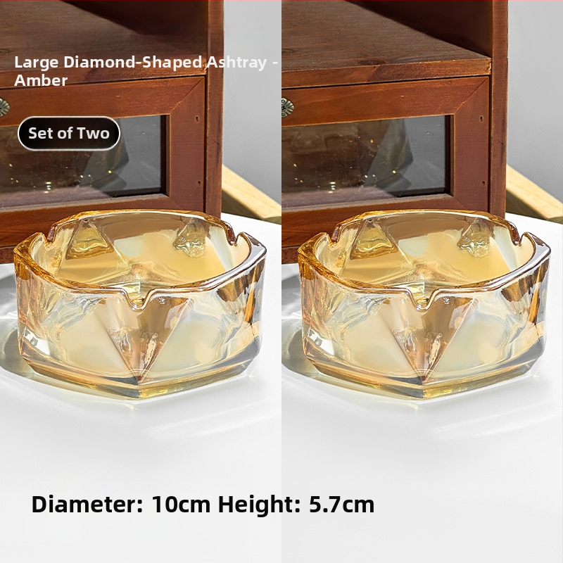 Scrumieră din sticlă de cristal pentru birou – imprimare siglă disponibilă, personalizare, cadou pentru nuntă, zi de naștere și casă nouă; potrivită pentru casă și birou, stil lux ușor