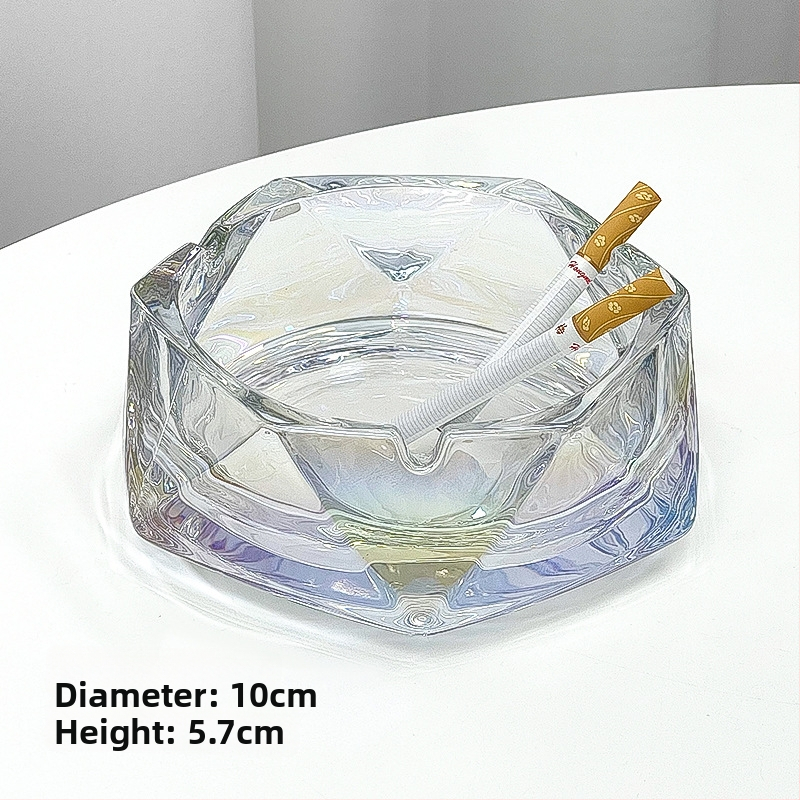 Scrumieră din sticlă de cristal pentru birou – imprimare siglă disponibilă, personalizare, cadou pentru nuntă, zi de naștere și casă nouă; potrivită pentru casă și birou, stil lux ușor