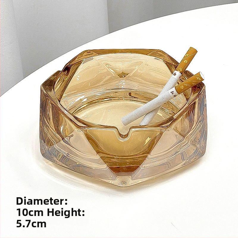 Scrumieră din sticlă de cristal pentru birou – imprimare siglă disponibilă, personalizare, cadou pentru nuntă, zi de naștere și casă nouă; potrivită pentru casă și birou, stil lux ușor