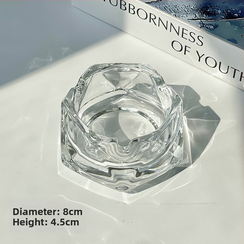 Scrumieră din sticlă de cristal pentru birou – imprimare siglă disponibilă, personalizare, cadou pentru nuntă, zi de naștere și casă nouă; potrivită pentru casă și birou, stil lux ușor