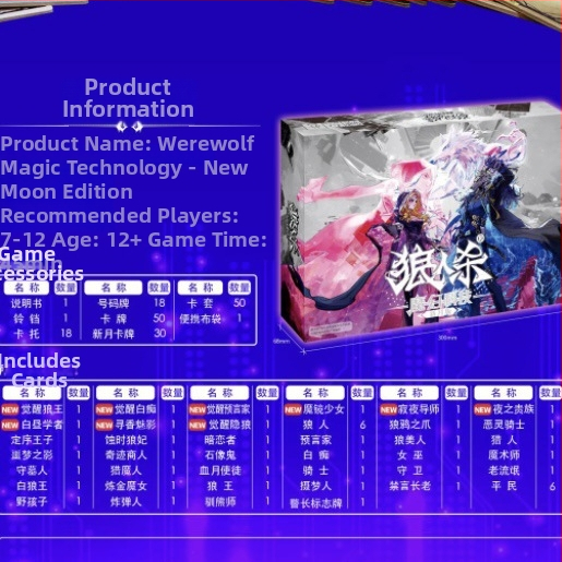 Werewolf Cărți pentru Joc de Societate • Hârtie • Pentru Petreceri • 14+ • Interactiv