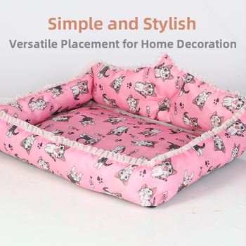 Cuib pentru pisici, covoraș pentru toate sezoanele, din material textil