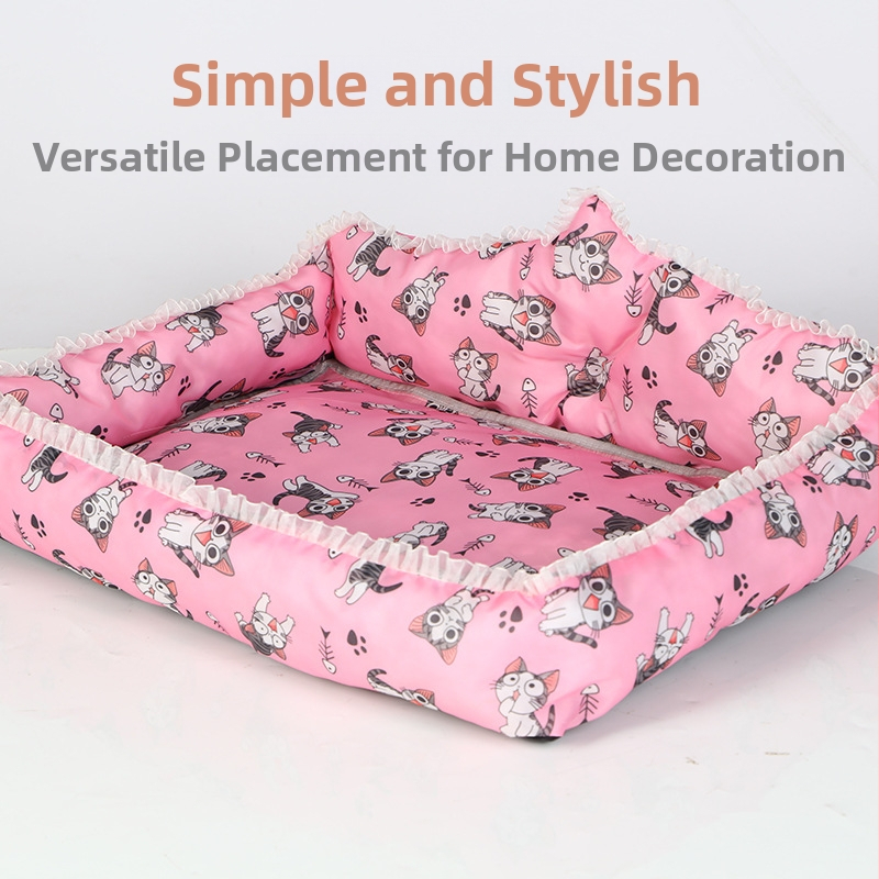 Cuib pentru pisici, covoraș pentru toate sezoanele, din material textil