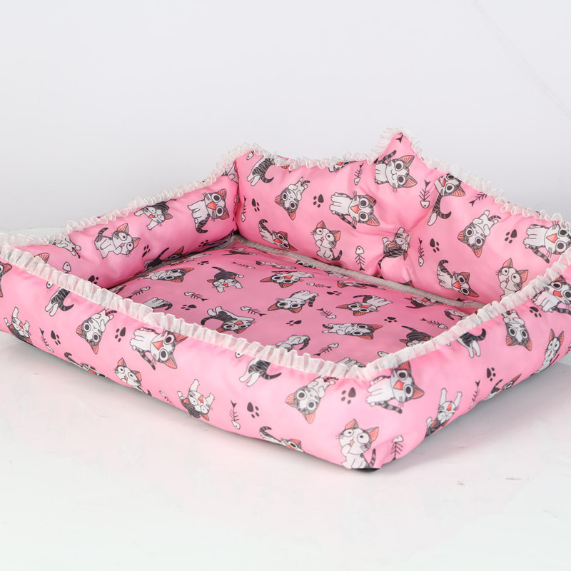 Cuib pentru pisici, covoraș pentru toate sezoanele, din material textil