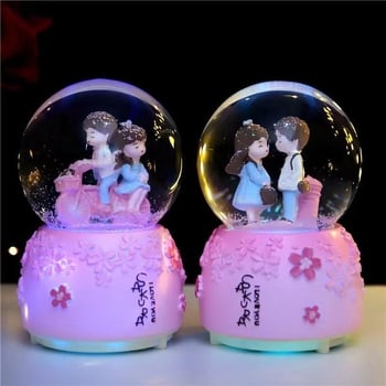 Μουσικό κουτί με κρυστάλλινη σφαίρα, υλικό ρητίνη, μάρκα HAOHAO process