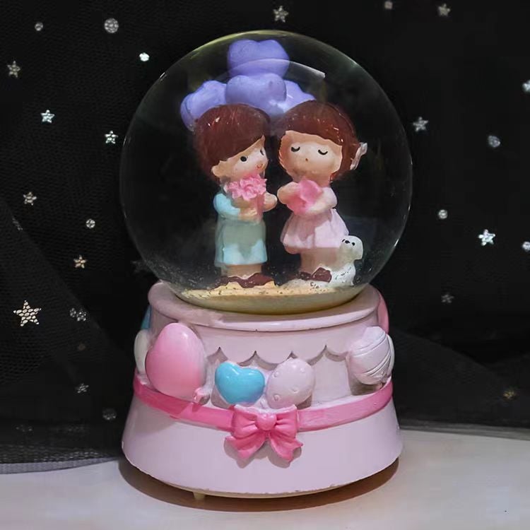 Μουσικό κουτί με κρυστάλλινη σφαίρα, υλικό ρητίνη, μάρκα HAOHAO process