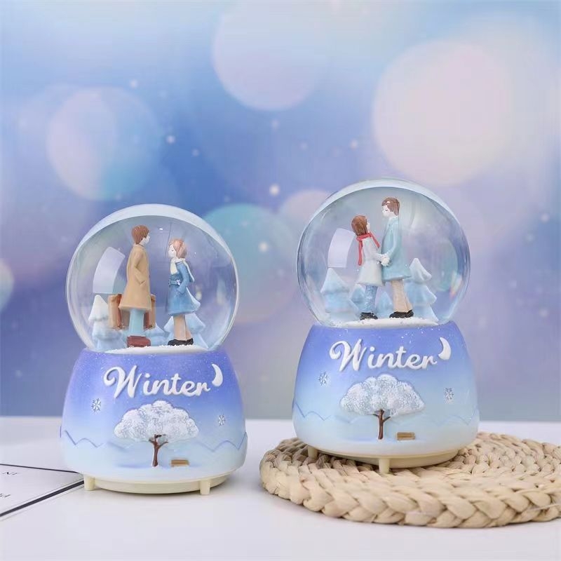 Μουσικό κουτί με κρυστάλλινη σφαίρα, υλικό ρητίνη, μάρκα HAOHAO process