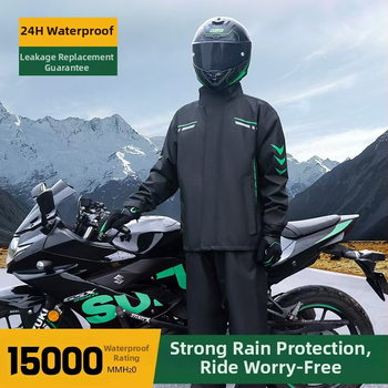 Rozdelený set pláštenky a nohavíc na motocykel, nepremokavý polyester s PU lepidlom, pre dospelých