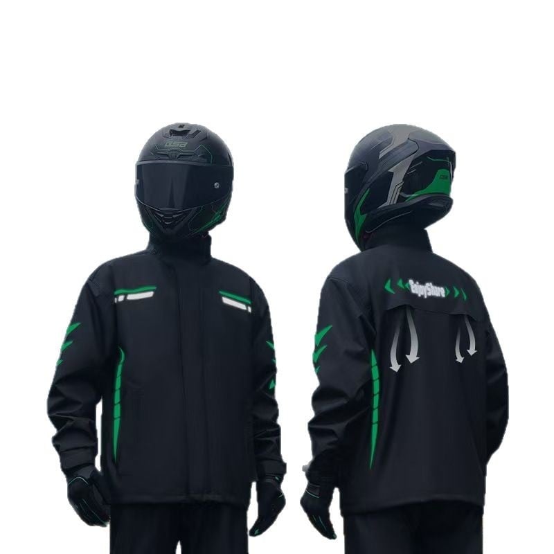 Set despărțit de geacă impermeabilă și pantaloni pentru motocicletă, poliester impermeabil cu strat PU, pentru adulți
