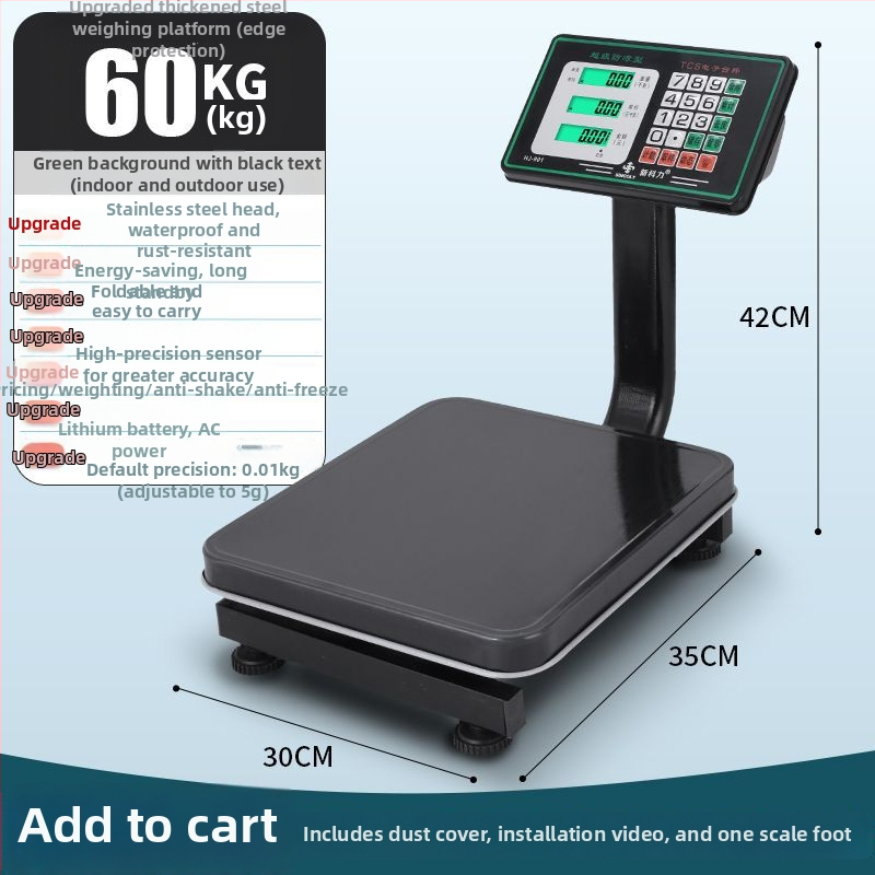 Cântar electronic de masă pliabil pentru uz comercial – cântărire precisă pentru vânzarea legumelor