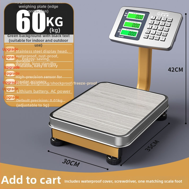 Cântar electronic de masă pliabil pentru uz comercial – cântărire precisă pentru vânzarea legumelor