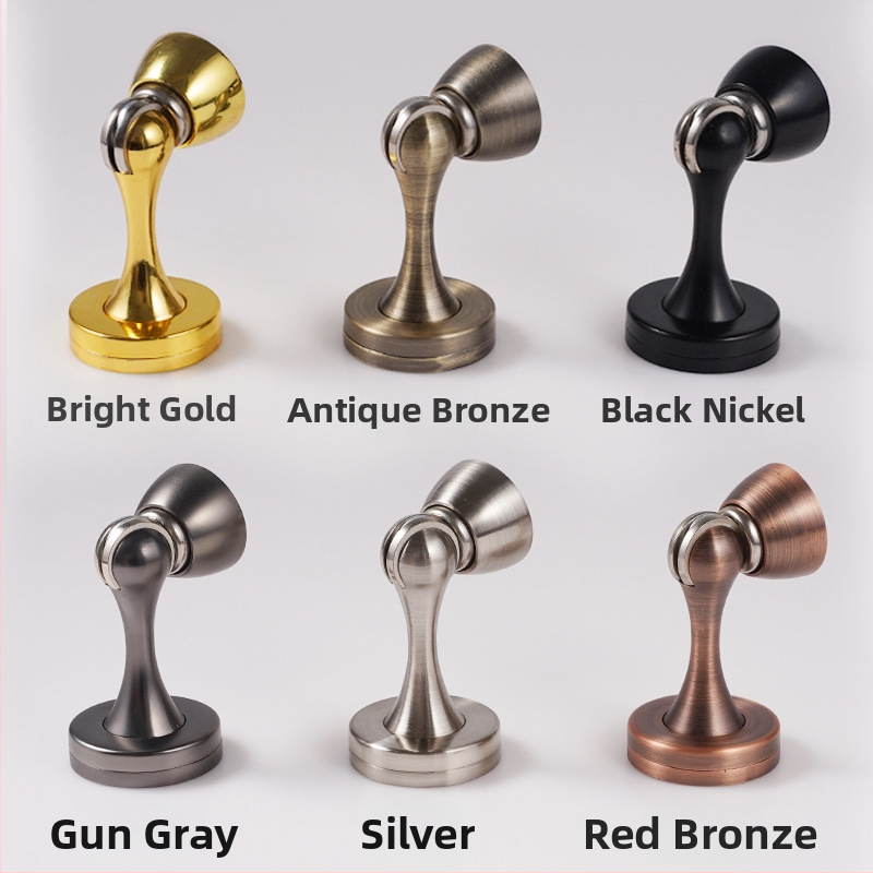 Zinková zliatina dverový doraz, dvojité použitie — na stenu alebo na podlahe, skrytý magnetický doraz, model X005, elektroplatovaný povrch