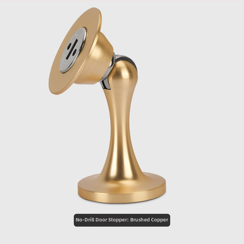 Zinková zliatina dverový doraz, dvojité použitie — na stenu alebo na podlahe, skrytý magnetický doraz, model X005, elektroplatovaný povrch