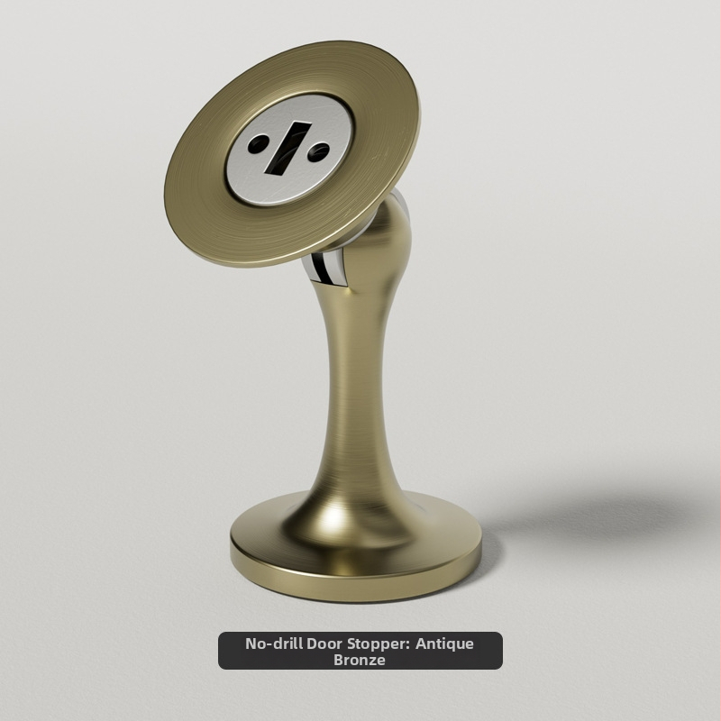 Zinková zliatina dverový doraz, dvojité použitie — na stenu alebo na podlahe, skrytý magnetický doraz, model X005, elektroplatovaný povrch