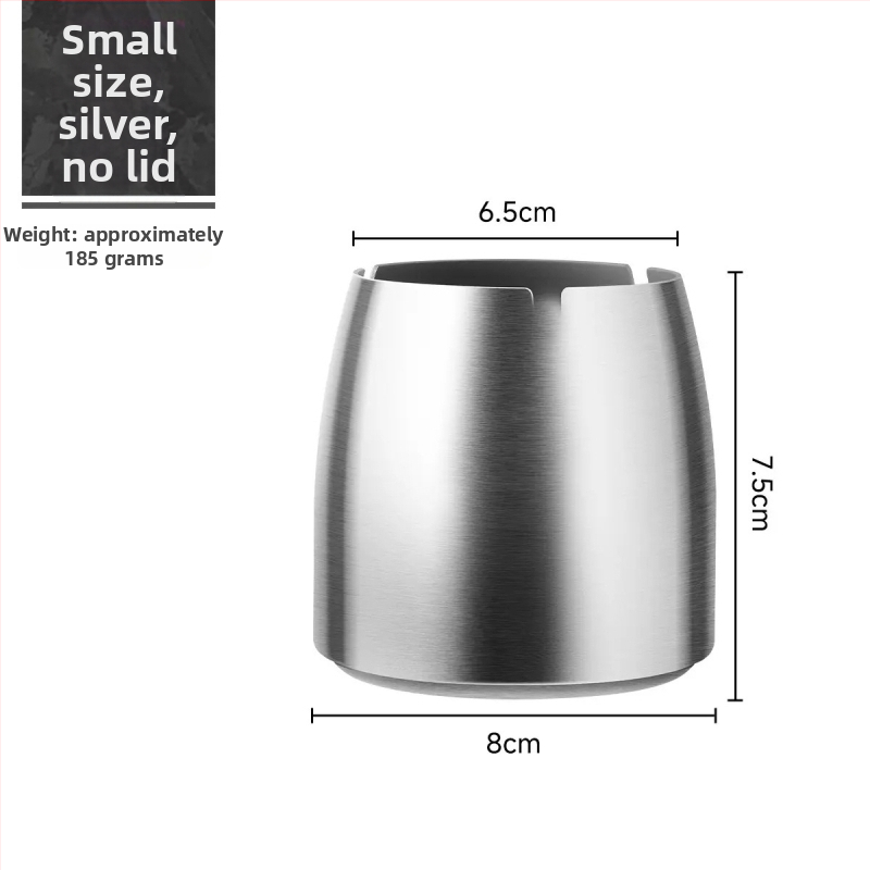 Scrumieră din oțel inoxidabil cu capac, design înălțat, rezistent la vânt, imprimare laser de logo, personalizare disponibilă