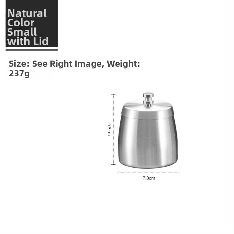 Scrumieră din oțel inoxidabil cu capac, design înălțat, rezistent la vânt, imprimare laser de logo, personalizare disponibilă