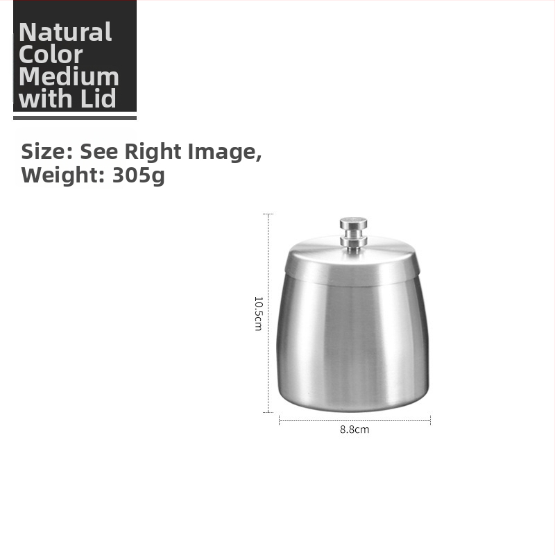 Scrumieră din oțel inoxidabil cu capac, design înălțat, rezistent la vânt, imprimare laser de logo, personalizare disponibilă