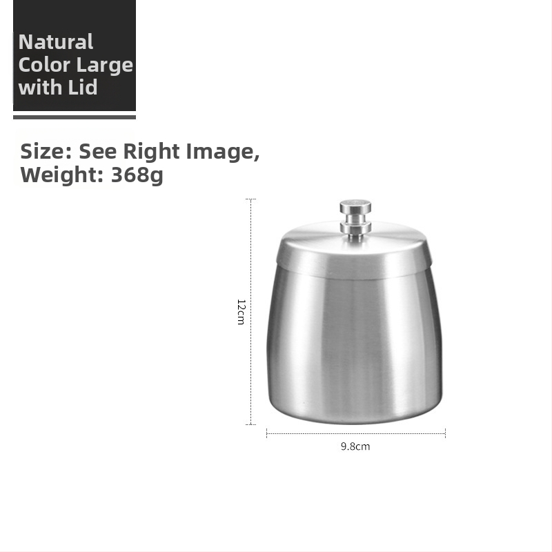 Scrumieră din oțel inoxidabil cu capac, design înălțat, rezistent la vânt, imprimare laser de logo, personalizare disponibilă