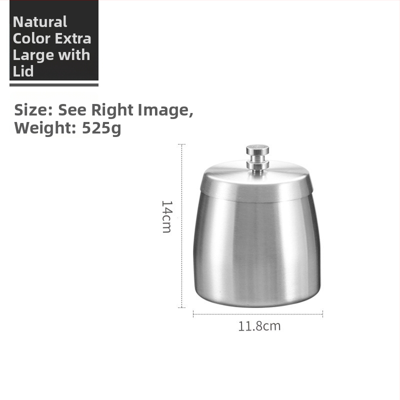 Scrumieră din oțel inoxidabil cu capac, design înălțat, rezistent la vânt, imprimare laser de logo, personalizare disponibilă