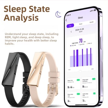 DS01 Έξυπνο βραχιόλι με παρακολούθηση καρδιακού ρυθμού, ανίχνευση οξυγόνου στο αίμα, παρακολούθηση ύπνου, 15–21 ημερών διάρκεια μπαταρίας, αδιάβροχο