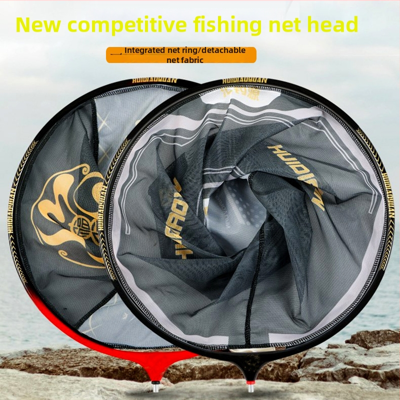Cap de plasă de pescuit cu inel din aliaj de aluminiu integrat și plasă din nylon, design anti-agățare; adâncime: fund plat 24 cm; fund concav 31 cm