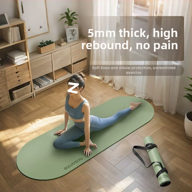 Covoraș de yoga oval, 8 mm, din Oxford, anti-derapant, pentru studio/profesional fitness