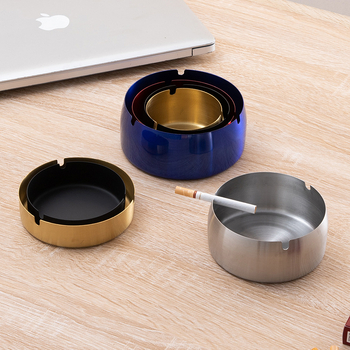 Scrumieră din oțel inoxidabil, rezistentă la vânt, cu logo gravat cu laser, opțiune de personalizare