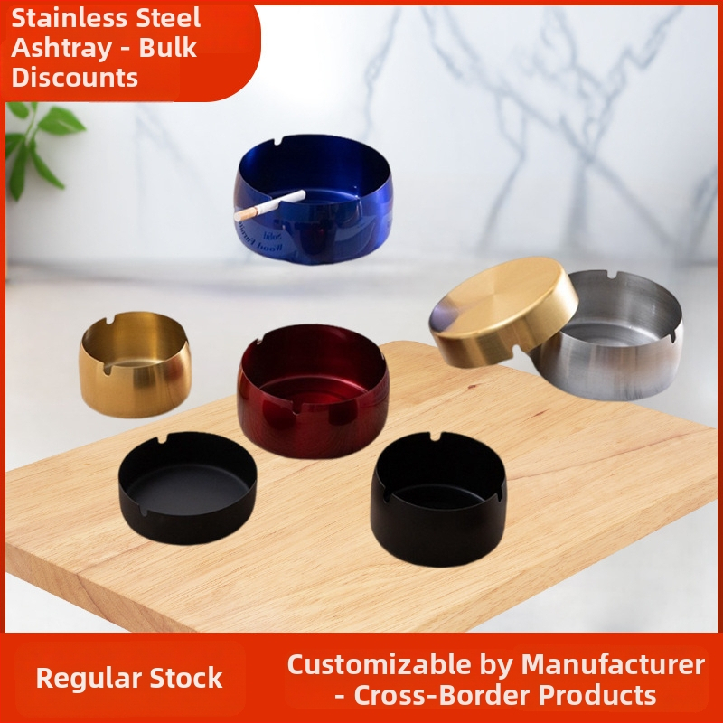 Scrumieră din oțel inoxidabil, rezistentă la vânt, cu logo gravat cu laser, opțiune de personalizare