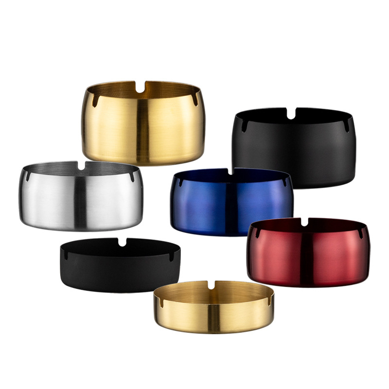 Scrumieră din oțel inoxidabil, rezistentă la vânt, cu logo gravat cu laser, opțiune de personalizare