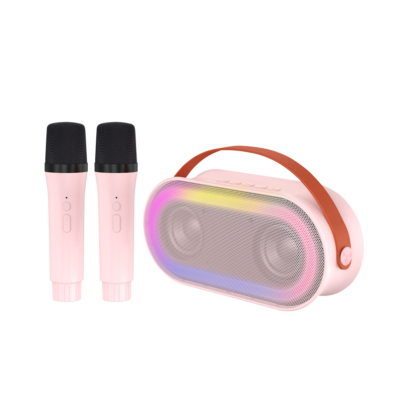 P6 Bluetooth zvučnik za karaoke sve-u-jednom sa mikrofonom i LED svjetlima, prenosiv za dom i vani; Bluetooth 5.3, 50 Hz–20 kHz, SNR ≥85 dB, ugrađena baterija 2000–4000 mAh, 10 W