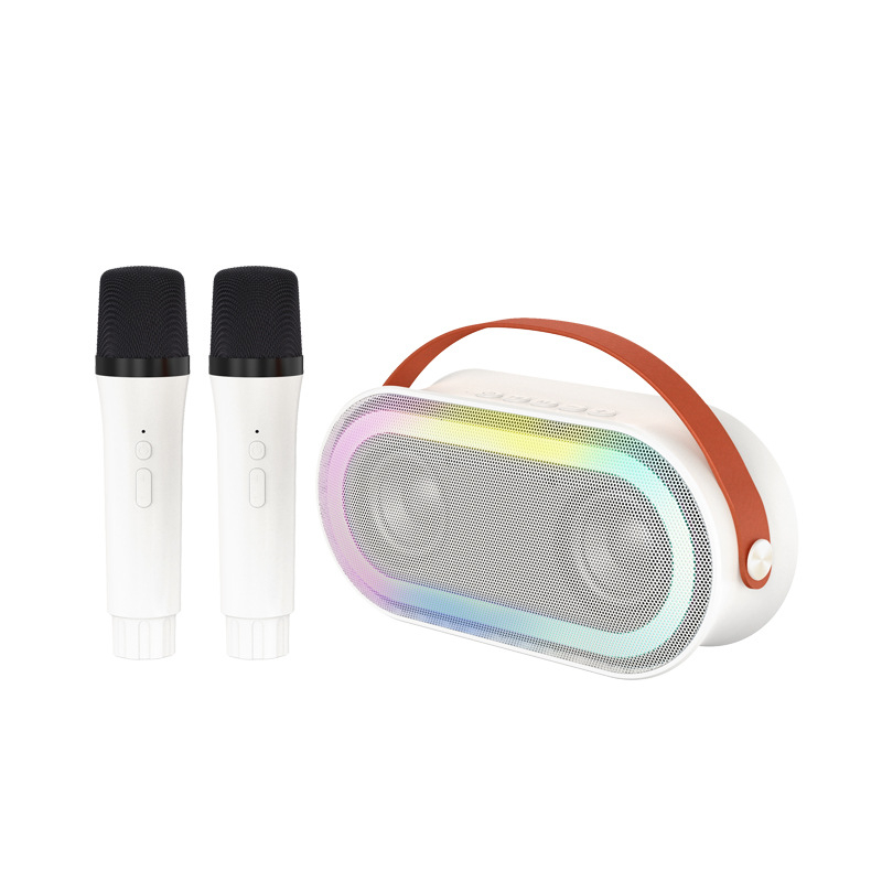 P6 Bluetooth zvučnik za karaoke sve-u-jednom sa mikrofonom i LED svjetlima, prenosiv za dom i vani; Bluetooth 5.3, 50 Hz–20 kHz, SNR ≥85 dB, ugrađena baterija 2000–4000 mAh, 10 W