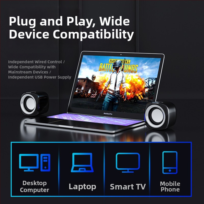 Ηχεία φορητού υπολογιστή USB BT55 με διπλούς οδηγούς, 130Hz-18kHz, SNR ≥80dB