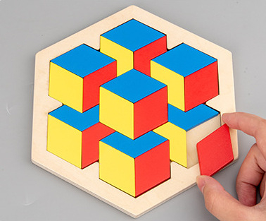 Puzzle din lemn în formă de fagure pentru copii, reconfigurabil, DIY, personalizare la cerere, vârsta 4–6 ani
