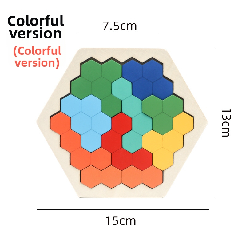 Puzzle din lemn în formă de fagure pentru copii, reconfigurabil, DIY, personalizare la cerere, vârsta 4–6 ani