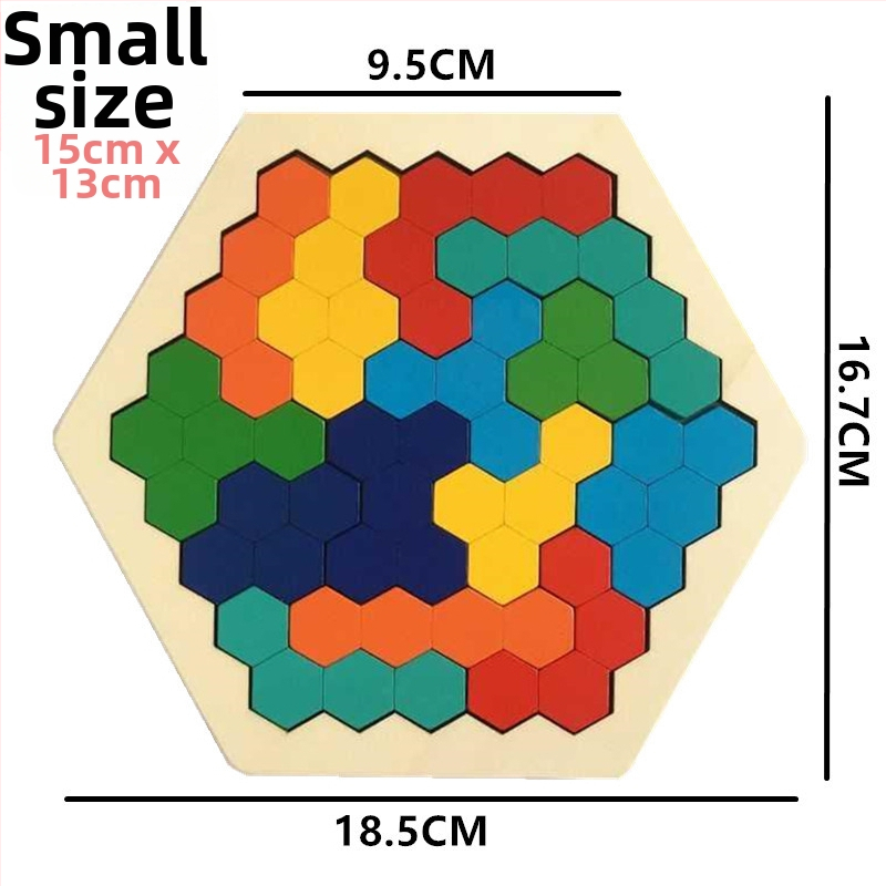 Puzzle din lemn în formă de fagure pentru copii, reconfigurabil, DIY, personalizare la cerere, vârsta 4–6 ani