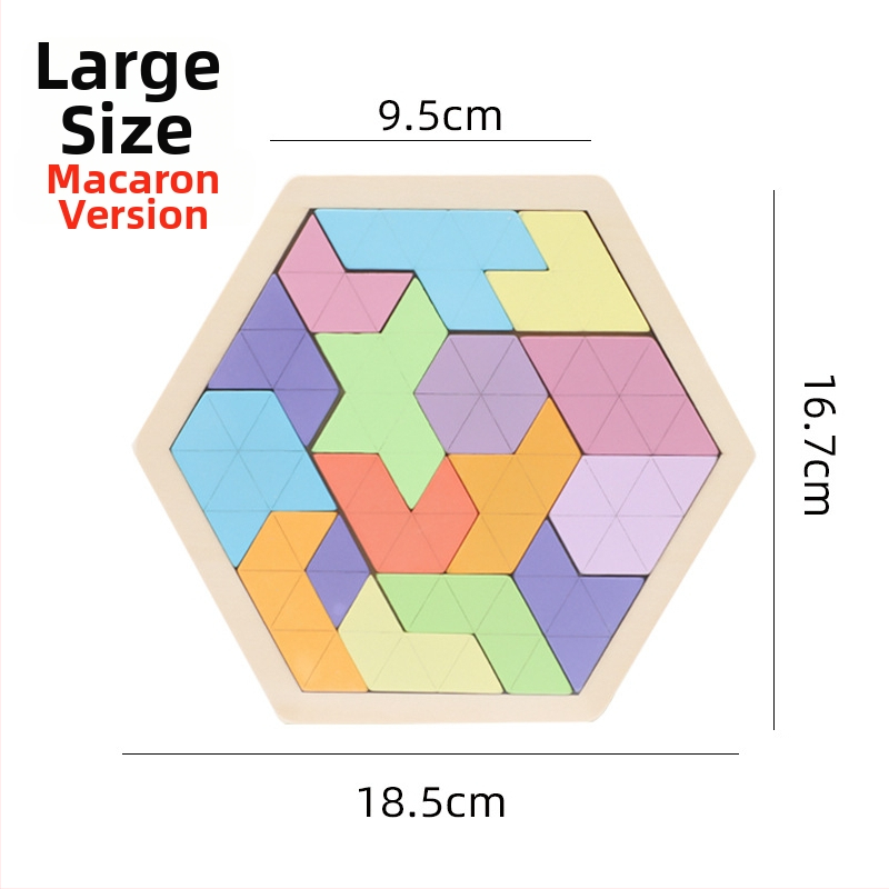 Puzzle din lemn în formă de fagure pentru copii, reconfigurabil, DIY, personalizare la cerere, vârsta 4–6 ani