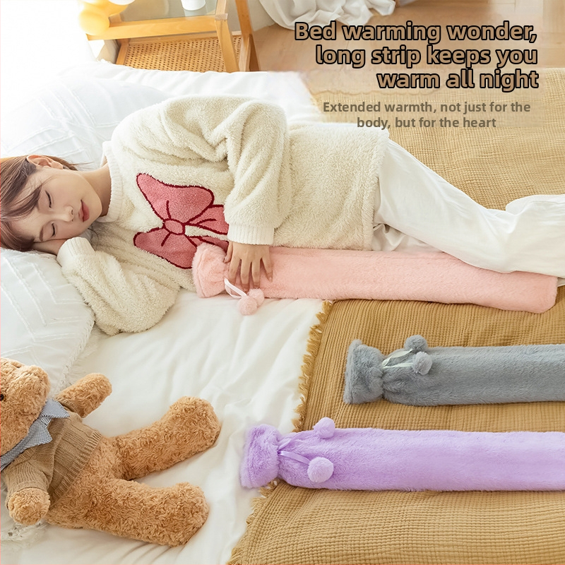 Sticlă de apă fierbinte, lungă, pentru încălzirea patului în timpul iernii, din PVC de înaltă densitate