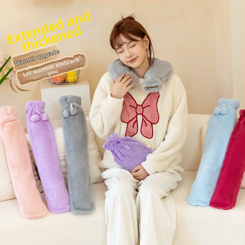 Sticlă de apă fierbinte, lungă, pentru încălzirea patului în timpul iernii, din PVC de înaltă densitate