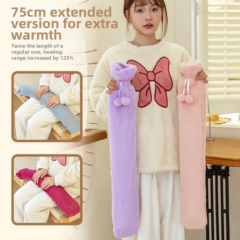 Sticlă de apă fierbinte, lungă, pentru încălzirea patului în timpul iernii, din PVC de înaltă densitate