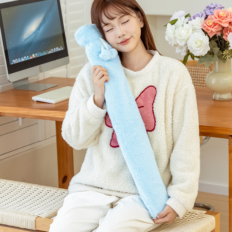 Sticlă de apă fierbinte, lungă, pentru încălzirea patului în timpul iernii, din PVC de înaltă densitate