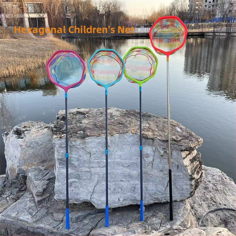 Plasă de pescuit retractabilă pentru copii, pentru camping, cu plasă fină și diametre ale gurii variabile, potrivită pentru acvariu și joacă