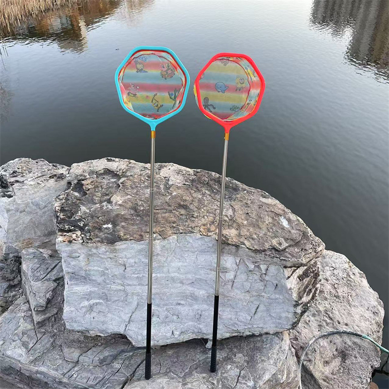 Plasă de pescuit retractabilă pentru copii, pentru camping, cu plasă fină și diametre ale gurii variabile, potrivită pentru acvariu și joacă