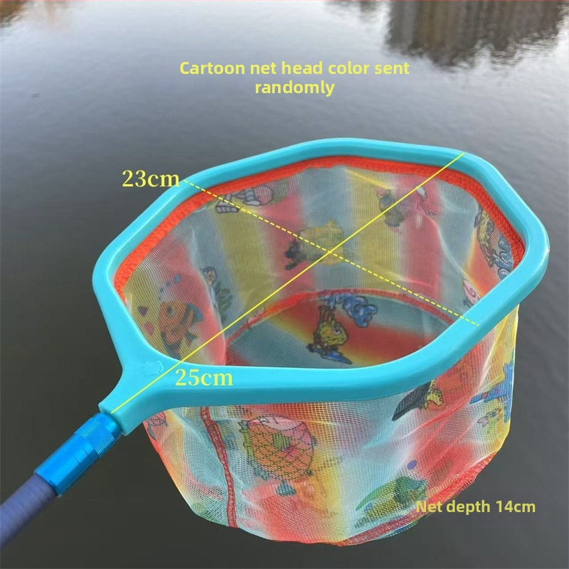 Plasă de pescuit retractabilă pentru copii, pentru camping, cu plasă fină și diametre ale gurii variabile, potrivită pentru acvariu și joacă