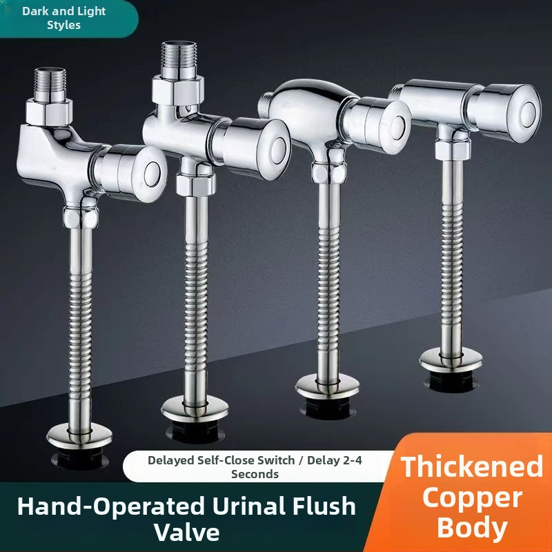 Valvă manuală de spălare pentru urinal - model Dark urinal valve, cupru, timp de spălare 3, diametru ieșire 4 puncte, conectare unică