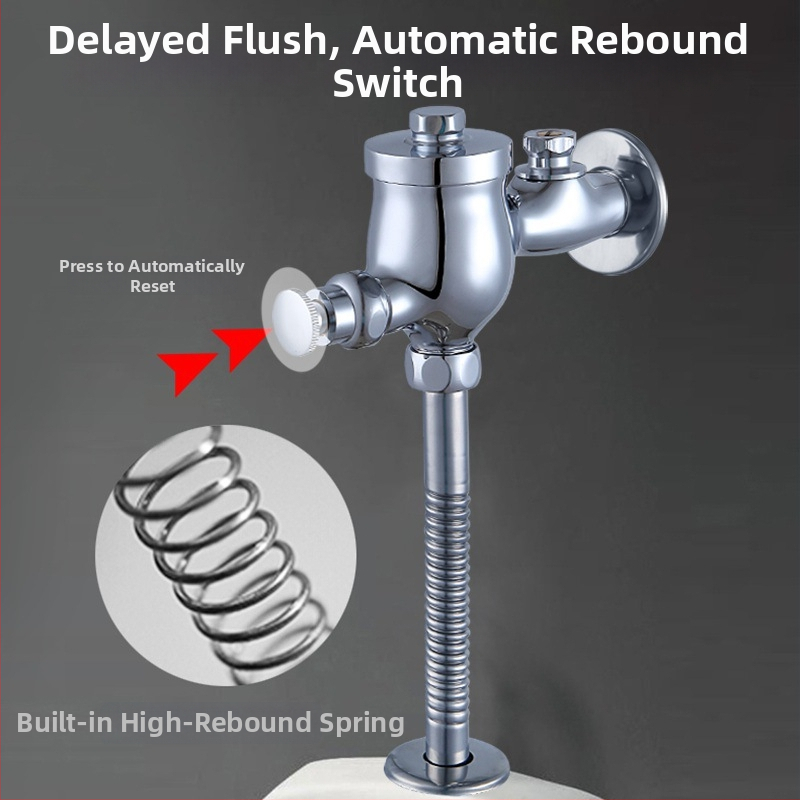 Valvă manuală de spălare pentru urinal - model Dark urinal valve, cupru, timp de spălare 3, diametru ieșire 4 puncte, conectare unică