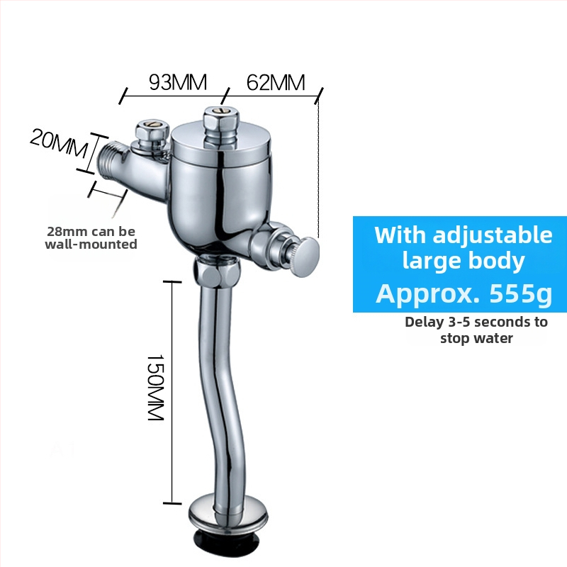 Valvă manuală de spălare pentru urinal - model Dark urinal valve, cupru, timp de spălare 3, diametru ieșire 4 puncte, conectare unică