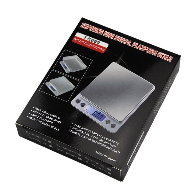 Ηλεκτρονική ζυγαριά με ακρίβεια 0,01 g, διπλής χρήσης κουζίνας/κοσμημάτων, μικρή, DH-I200, εύρος 3 kg/0,1 g και 500 g/0,01 g, τροφοδοσία 2 μπαταρίες AAA