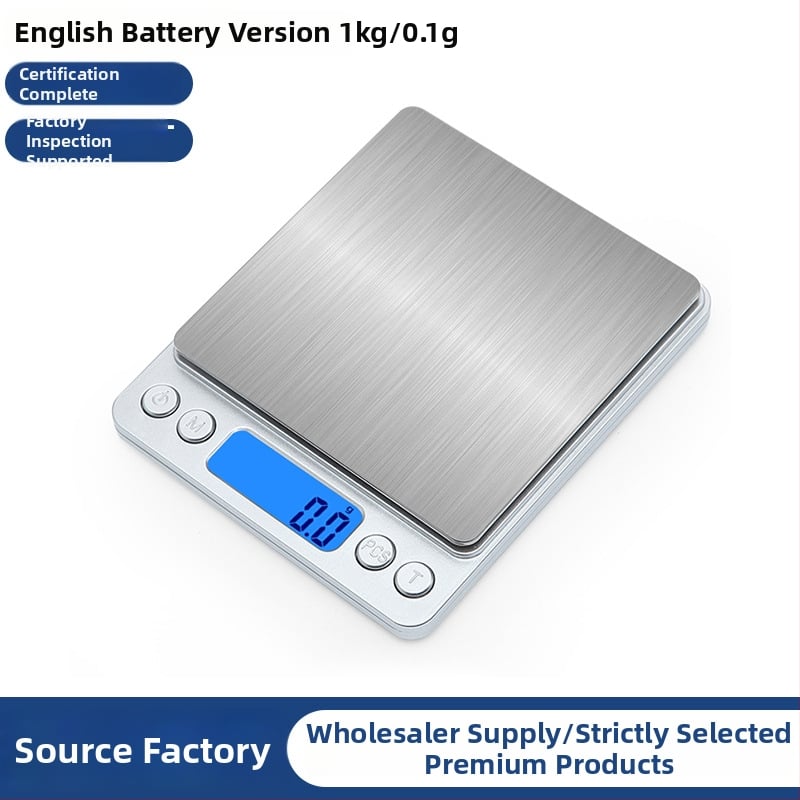 Ηλεκτρονική ζυγαριά με ακρίβεια 0,01 g, διπλής χρήσης κουζίνας/κοσμημάτων, μικρή, DH-I200, εύρος 3 kg/0,1 g και 500 g/0,01 g, τροφοδοσία 2 μπαταρίες AAA