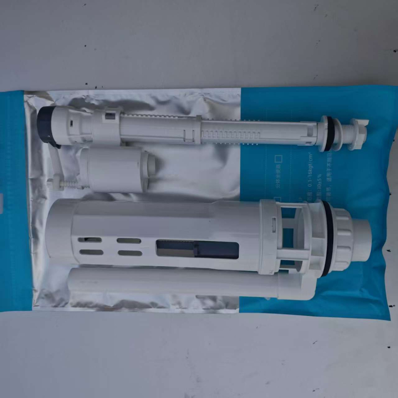 PP plastični set ventila za WC – visokotlačni dovodni ventil, univerzalni dovodni i ispusni ventil, plastični sklop, pritisk na aktivaciju