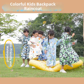 Poncho de ploaie pentru copii, imprimeu desen animat, reflexiv, imprimare logo disponibil, poliester tafetă, strat PU, greutate 360 g